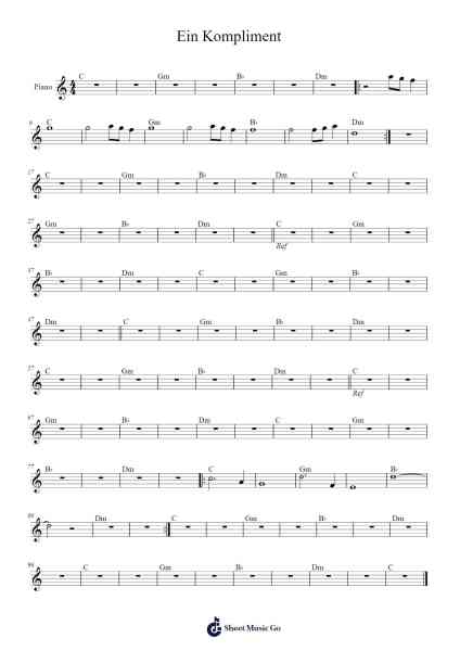 Ein Kompliment โน้ตเพลงโดย fredbernd95-Arr.Hobryce Cookeniei