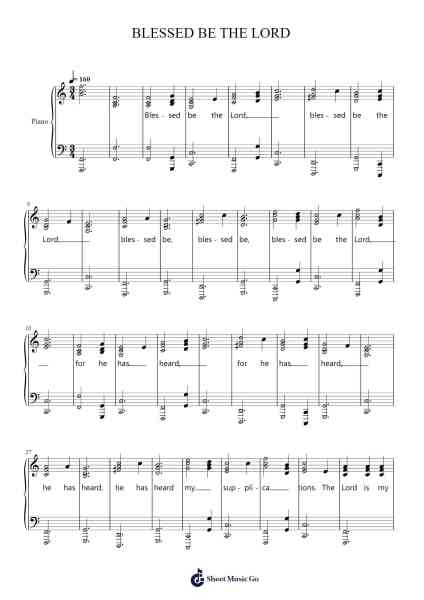 BLESSED BE THE LORD Sheet Music by Davebel-Arr.Franling Godrwood
