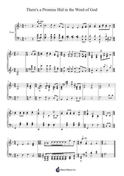 There's a Promise Hid in the Word of God Musica per pianoforte di Isaac Watts - Arr.Kirkckle Clarkckle
