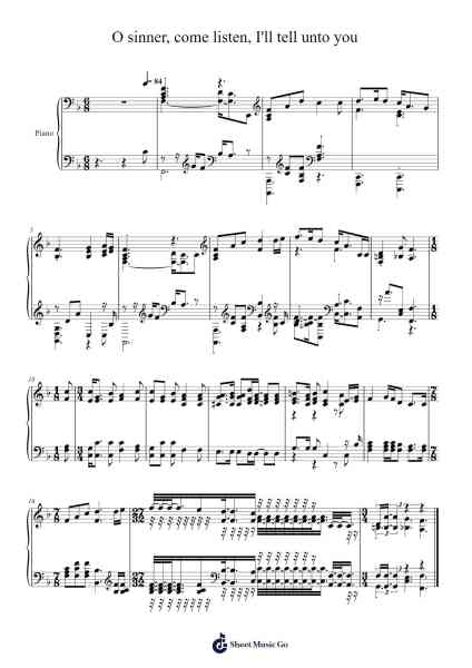 O Sinner, Come Listen, I'll Tell Unto You 楽譜 by Isaac Watts-Arr.Charmie