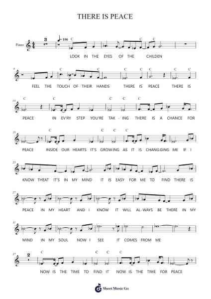 THERE IS PEACE Sheet Music by Gusraine Inva-Arr.Watblack Jackcoln