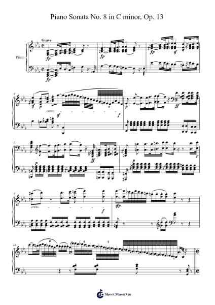 Piano Sonata No. 8 in C minor, Op. 13 Musica per pianoforte di Ludwig van Beethoven - Arr.Junechad