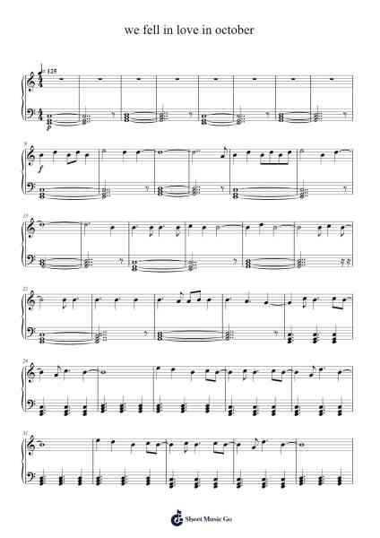 we fell in love in october Sheet Music by girl in red-Arr.Jesine