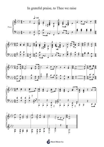 In grateful praise, to Thee we raise Sheet Music by Isaac Watts-Arr.Hagchel Perpel