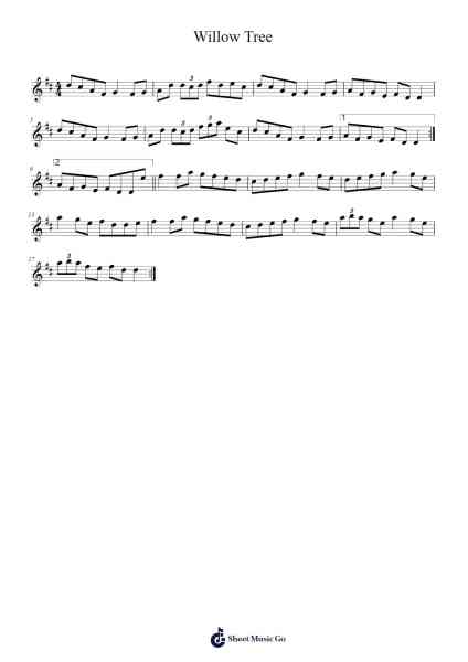 Willow Tree Bladmuziek van Quintin Moreno-Arr.Simpmark