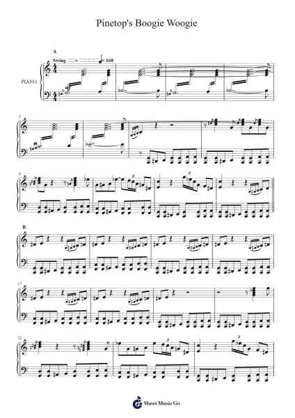 Pinetop's Boogie Woogie 악보 Clarence "Pine Top" Smith - 편곡 Wayhume Dwightrey