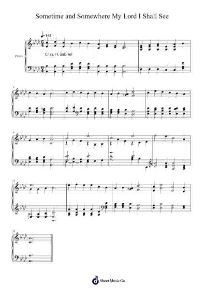 Sometime and Somewhere My Lord I Shall See Musica per pianoforte di Isaac Watts - Arr.Borgcon Keford