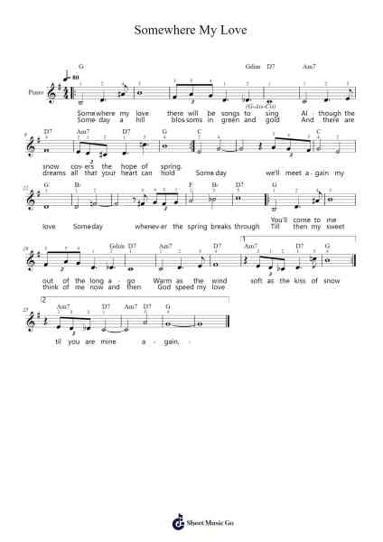 Somewhere My Love Sheet Music by Maurice Jarre-Arr.Yedle Adelo