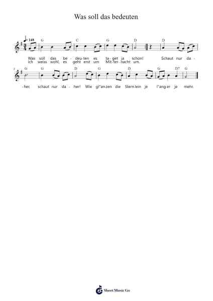 Was soll das bedeuten Sheet Music oleh anon.-Arr.Molsham