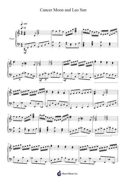 Cancer Moon and Leo Sun Sheet Music by Eric Bingham-Kumpf-Arr.Thodoreien
