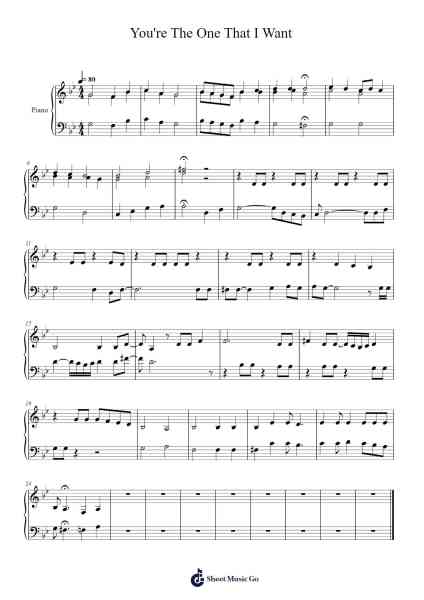 You're The One That I Want Sheet Music by undefined-Arr.Nyroy Vebe