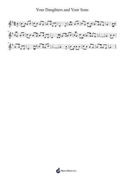 Your Daughters and Your Sons Sheet Music by Earthlingt-Arr.Yorktie Phisopp