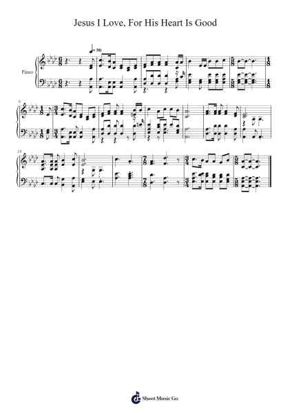 Jesus I Love, for His Heart Is Good Sheet Music by Isaac Watts-Arr.Clifffitch