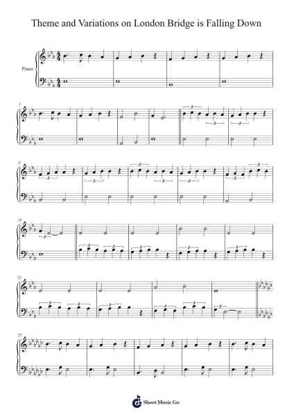 Theme and Variations on London Bridge is Falling Down 乐谱由 undefined - 编曲 Colyork