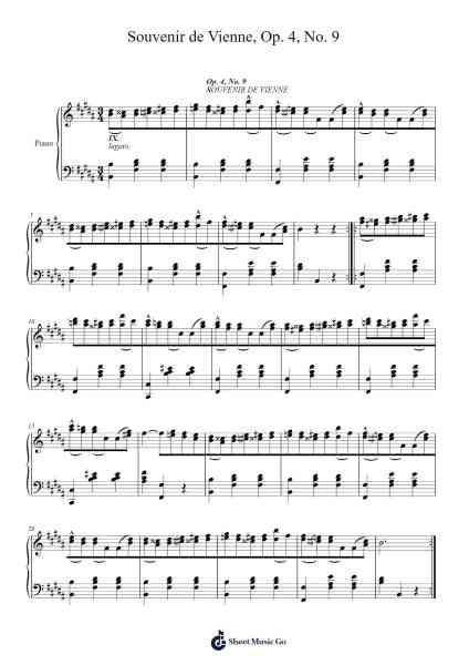 Souvenir de Vienne, Op. 4, No. 9 Sheet Music by Sigismond Thalberg-Arr.Blyder