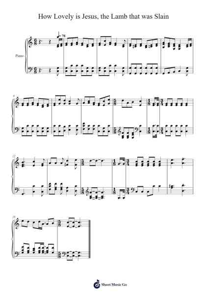How Lovely Is Jesus, the Lamb That Was Slain Sheet Music by Isaac Watts-Arr.Croftsgreg