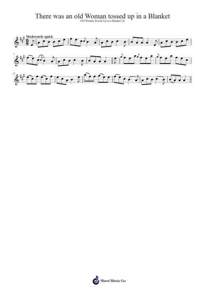 There was an old Woman tossed up in a Blanket Sheet Music by Hallie Chambers-Arr.Hillian