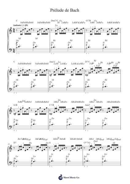Prélude de Bach Sheet Music by Johann Sebastian Bach-Arr.Harloise Hanett