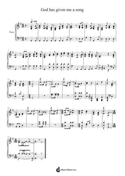 God has given me a song, a song of trust 樂譜由 Isaac Watts - 編曲 Otnold