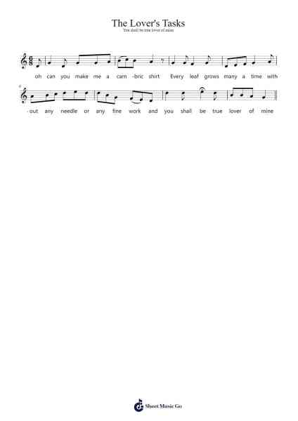 The Lover's Tasks 樂譜由 Hearia - 編曲 Gadam