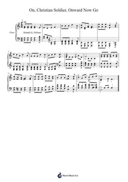 On, Christian Soldier, Onward Now Go Sheet Music by Isaac Watts-Arr.Blithediah