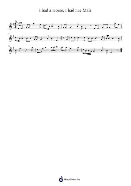 I had a Horse, I had nae Mair 乐谱由 Jayden Mcguire - 编曲 Saulnick Huddon