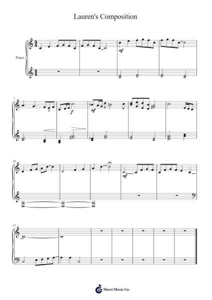 Lauren's Composition 樂譜由 Lauren Holmes - 編曲 Yulevieve