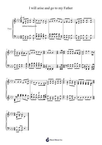 I Will Arise and Go to My Father Sheet Music by Isaac Watts-Arr.Betbur