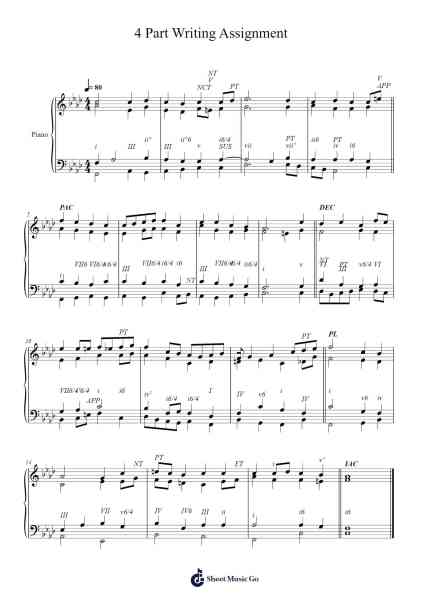 4 Part Writing Assignment 楽譜 by undefined-Arr.Clylogg Brarie