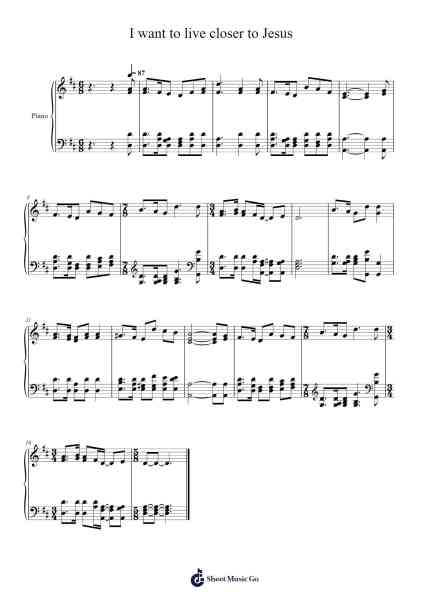 I want to live closer to Jesus Sheet Music by Isaac Watts-Arr.Colyork