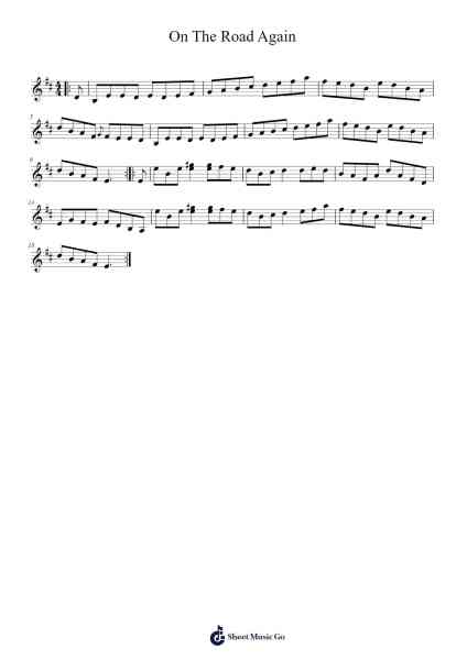 On The Road Again Sheet Music by undefined-Arr.Sailshead Verborn