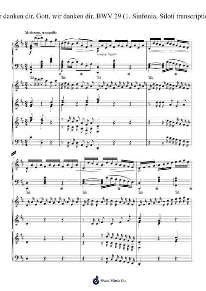 Wir danken dir, Gott, wir danken dir, BWV 29: I. Sinfonia (Siloti transcription) 樂譜由 Johann Sebastian Bach - 編曲 Attcolm
