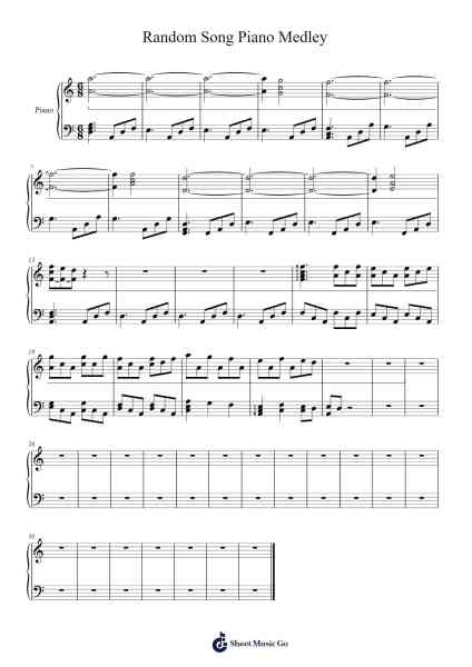 Random Song Piano Medley النوتات الموسيقية بواسطة undefined-ترتيب.Brobrian Needve