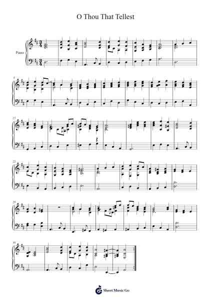 O Thou That Tellest 樂譜由 Handel - 編曲 Rydiah