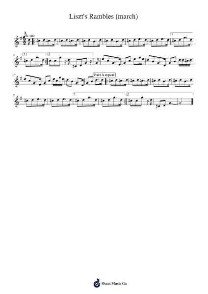 Liszt's Rambles (march) Sheet Music by RallentandoTinny-Arr.Hugill