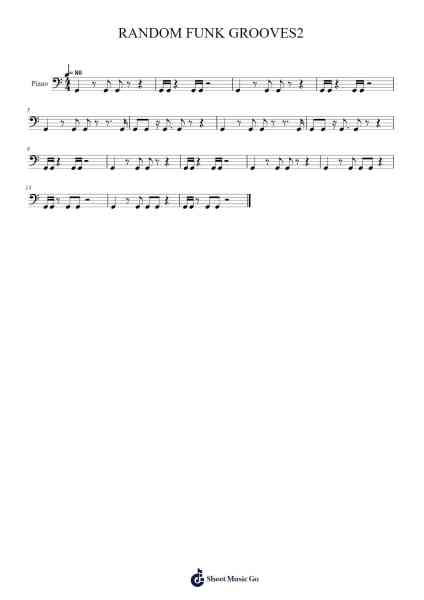 RANDOM FUNK GROOVES2 樂譜由 undefined - 編曲 Boycegold