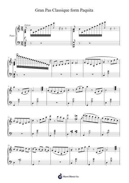 Gran Pas Classique form Paquita Ноты для фортепиано от Riccardo Drigo-Arr.Felbin Huxnel