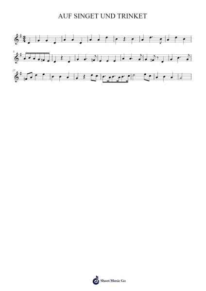 AUF SINGET UND TRINKET 樂譜由 Notesta - 編曲 Duttraine