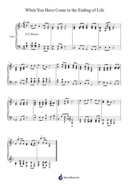 When You Have Come to the Ending of Life Sheet Music oleh Isaac Watts-Arr.Snowno