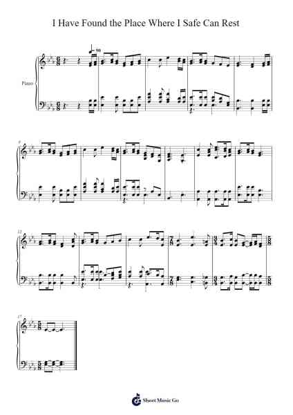 I Have Found the Place Where I Safe Can Rest Sheet Music by Isaac Watts-Arr.Rooryl Petnoel
