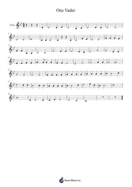 Ons Vader Sheet Music by Kolletjie-Arr.Tice Charsweet