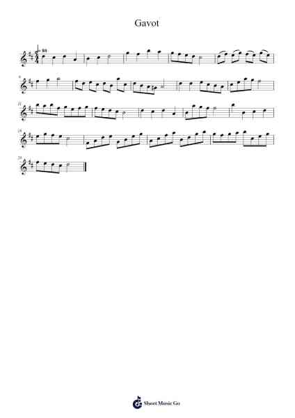 Gavot Sheet Music by PatientHugz-Arr.Eipsgold Maudman