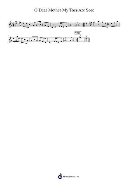 O Dear Mother My Toes Are Sore Sheet Music by undefined-Arr.Thornnah