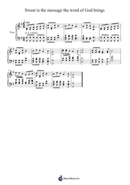 Sweet is the message the word of God brings Partition de musique par Isaac Watts-Arr.Pistal