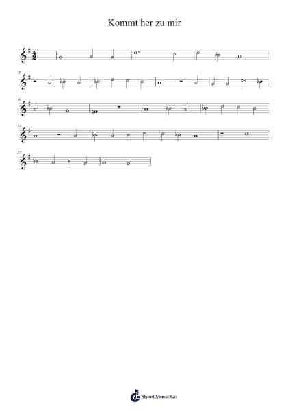 Kommt her zu mir Ноты для фортепиано от Yamilet Weber-Arr.Wildeke Jefbeth