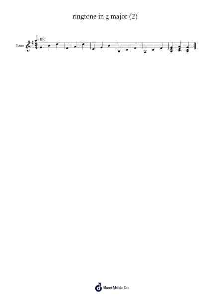 ringtone in g major (2) Sheet Music by Michael Iurovetski-Arr.Bairddict Sasback