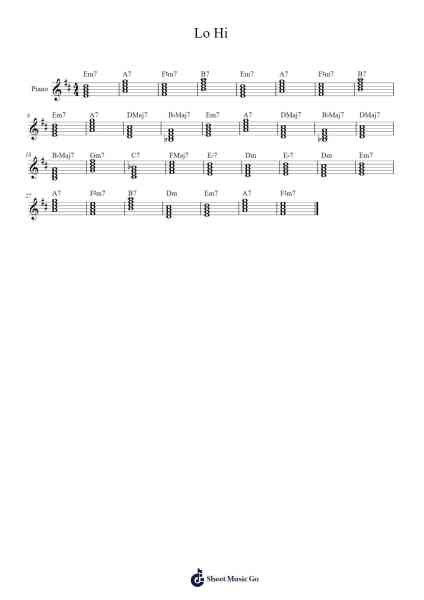 Lo Hi Sheet Music by Funkgess-Arr.Sywatt