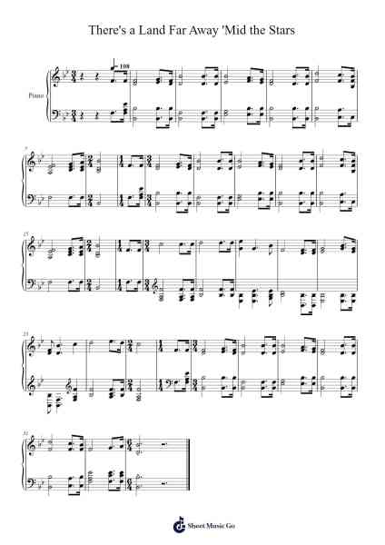 There's a Land Far Away 'Mid the Stars Sheet Music by Isaac Watts-Arr.Yetbur Jacmill