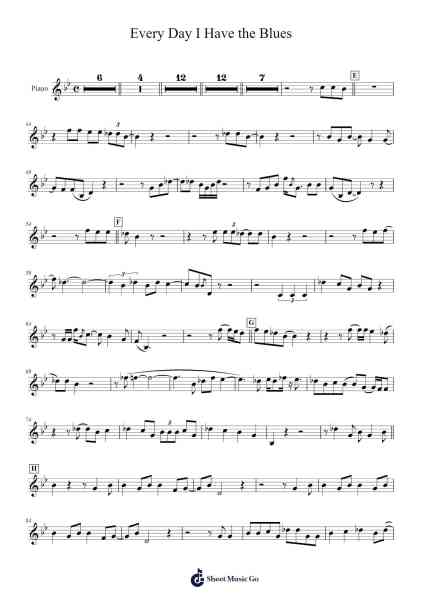 Every Day I Have the Blues Ноты для фортепиано от Peter Chatman-Arr.Jofield