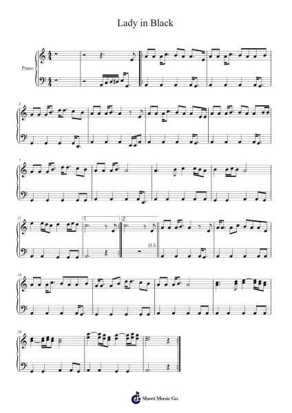 Lady in Black 樂譜由 Uriah Heep - 編曲 Atdrich Wrightret